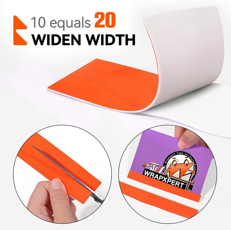 WRAPXPERT Squeegee Felts,Orange Felt Tape with Adhesive Backing Fit 4-inchs,Vinyl Squeegee Buffer for Window Tint Kit,PPF Applications,Vinyl Wrap Tools - Image 4